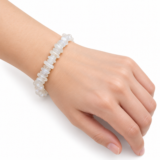Moonstone Chip Bracelet — wrist angle