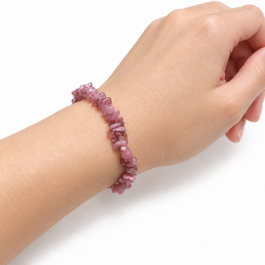 Rubellite Chip Bracelet — wrist angle