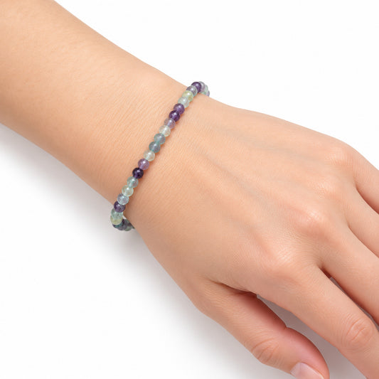Fluorite Fine Bead Bracelet — wrist angle