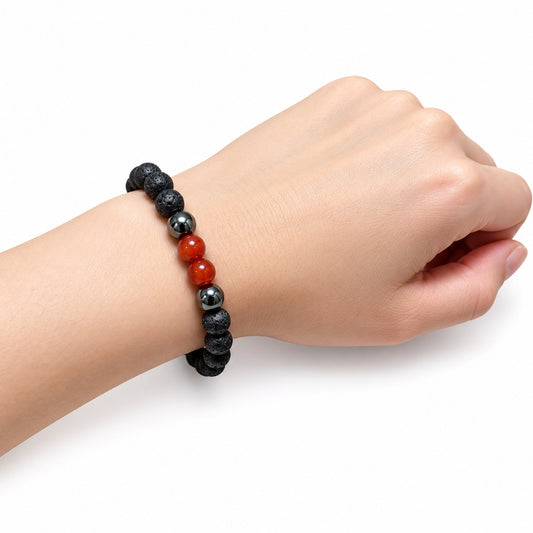 Seven Chakra Large Bead Bracelet — wrist angle