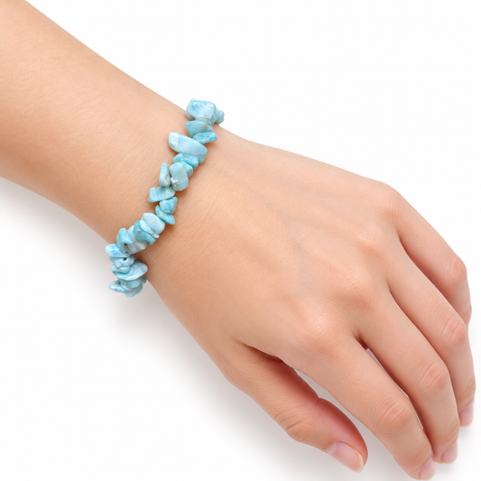 Larimar Chip Bracelet — wrist angle