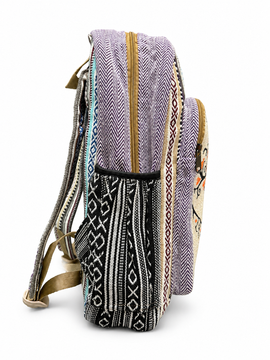 Striped Tree of Life Backpack — side view