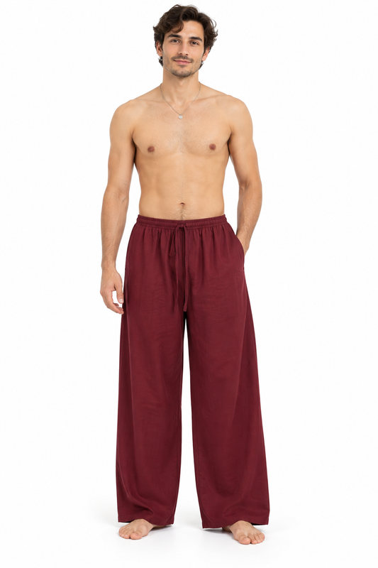 Burgundy Wide Leg Pants – view 2