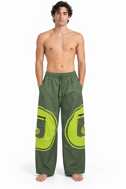 Olive Lime Circle Cargo Pants – view 2