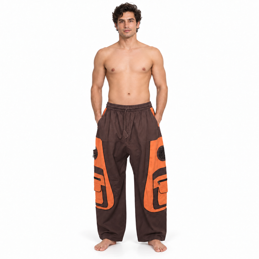 Brown Orange Cargo Pants – view 2