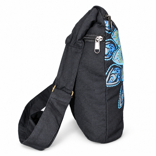 Black Blue Mandala Compact Shoulder Bag – view 2