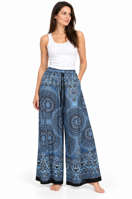 Blue Grey Mandala Palazzo – product view 2