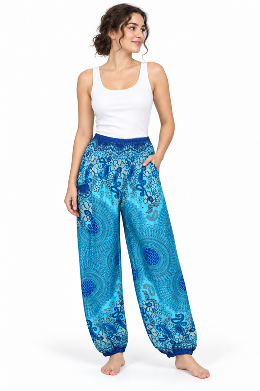 Blue Mandala Harem Pants – product view 2