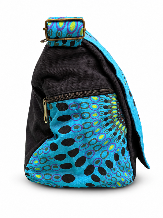 Blue Mandala Messenger Bag – side view