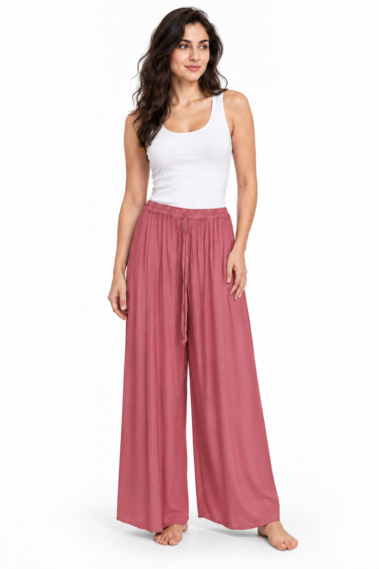 Dusty Pink Pleated Palazzo – product view 2