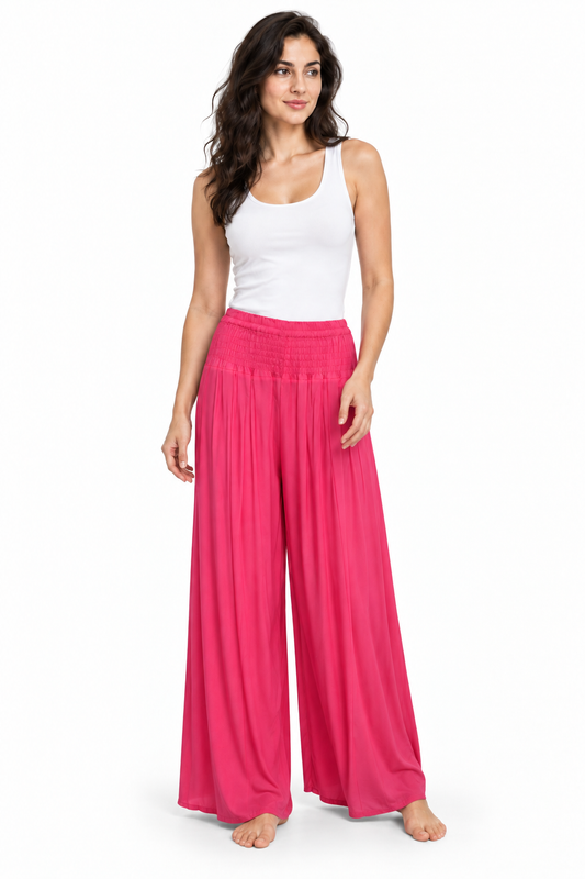 Fuchsia Pleated Palazzo – product view 2