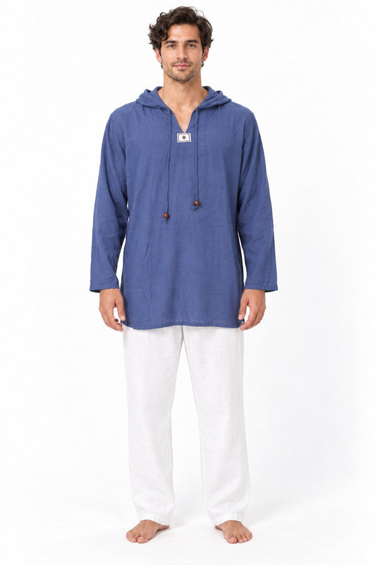 Long Sleeve Hoodie Sun on my Chest Shirt — model front view