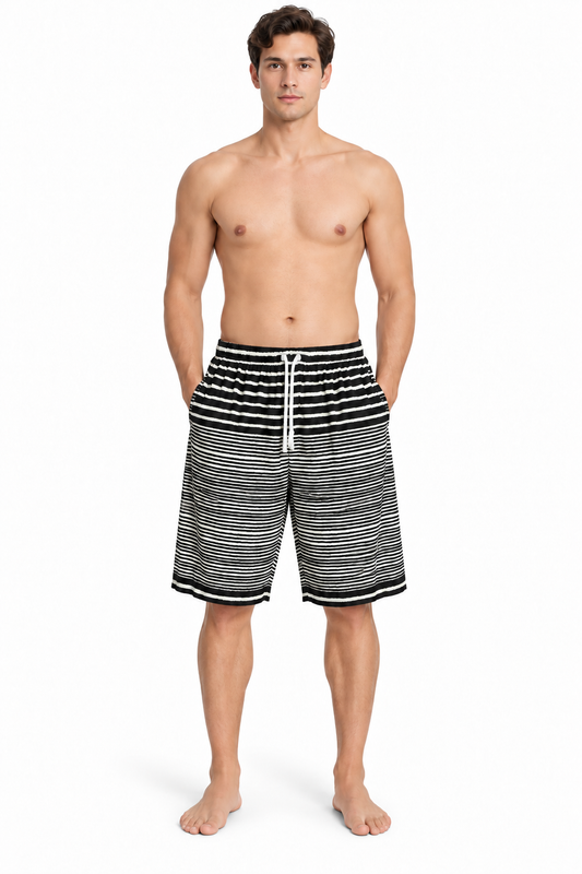 Black White Striped Shorts – view 2