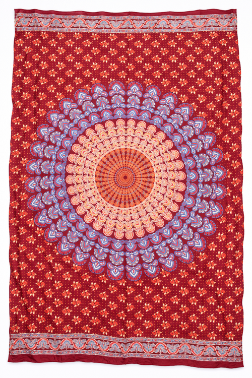 Burgundy Blue Mandala Sarong