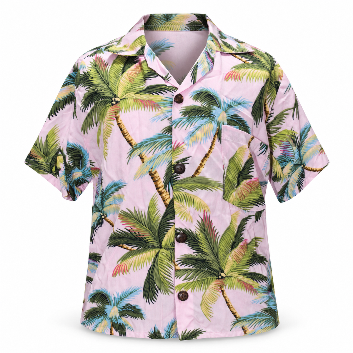 Pink Palm Trees Shirt - ghost mannequin front view