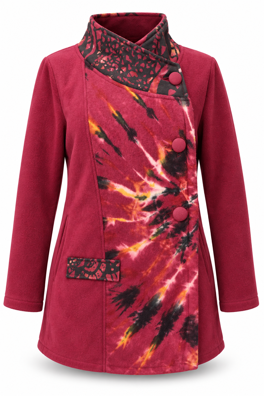 Jacket - Burgundy Abstract Trim