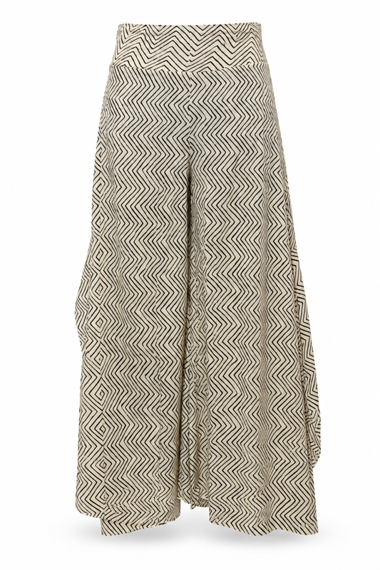 Beige Pattern Palazzo ghost mannequin front view