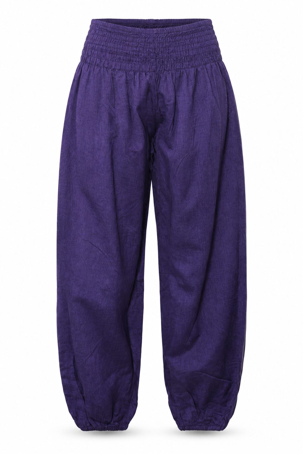Purple Tapered Pants ghost mannequin front view