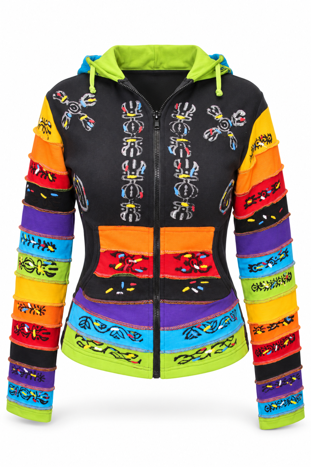 Jacket - Black Multicolour Patchwork