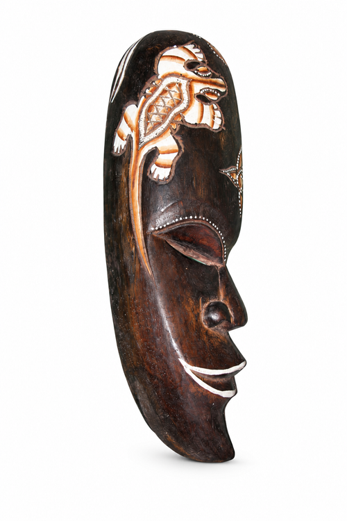 Long Wooden Tribal Mask I