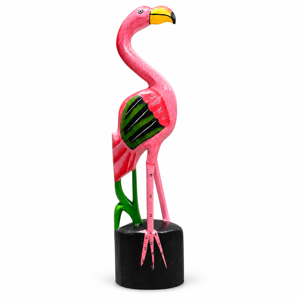Hand-Painted Pink Flamingo Sculpture