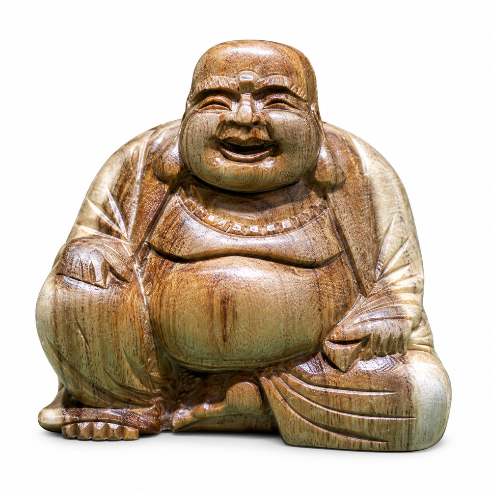 Small Carved Laughing Buddha - corrected view 1