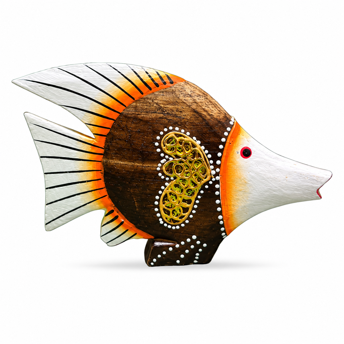 Hand-Painted Wooden Fish - Large