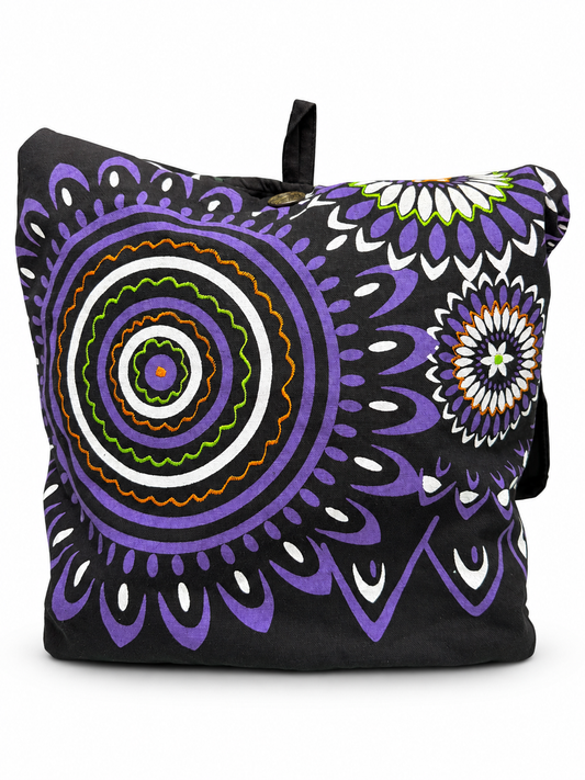 Black Purple Mandala Sling Bag