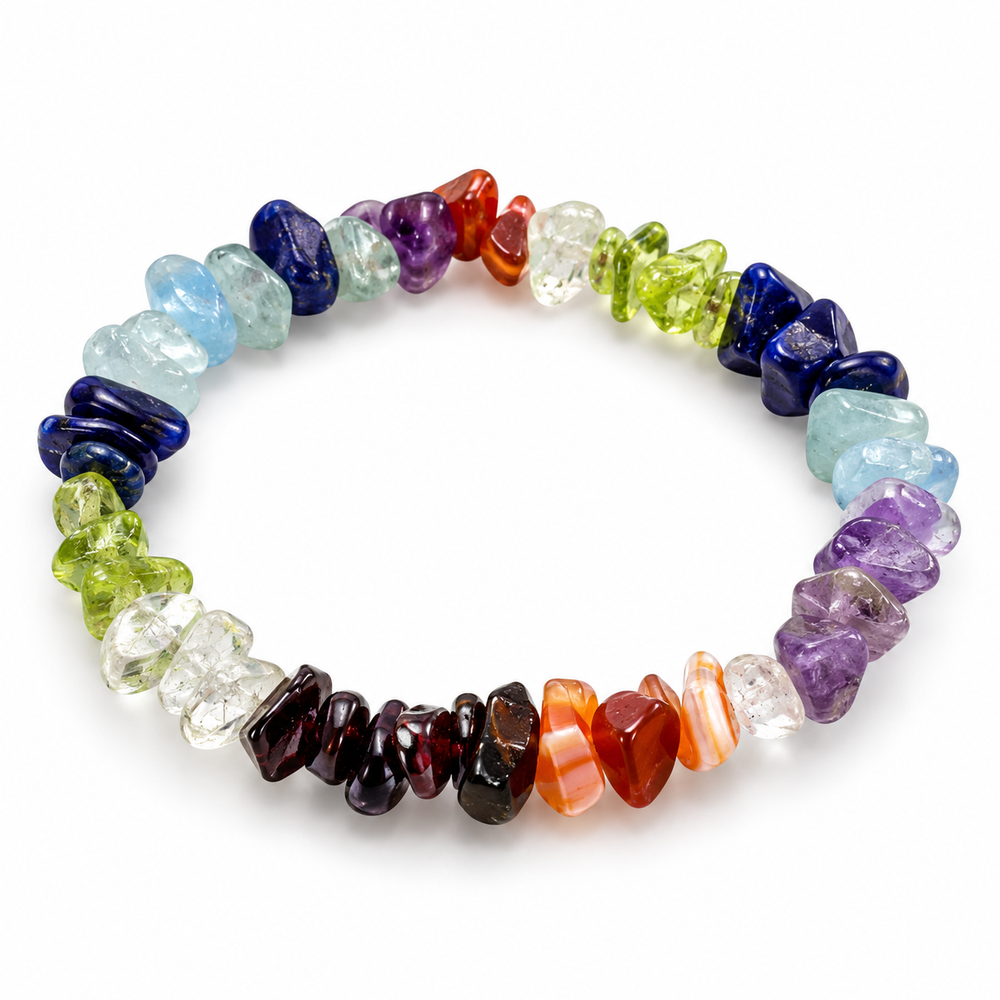 Seven Chakra Chip Bracelet — tabletop hero