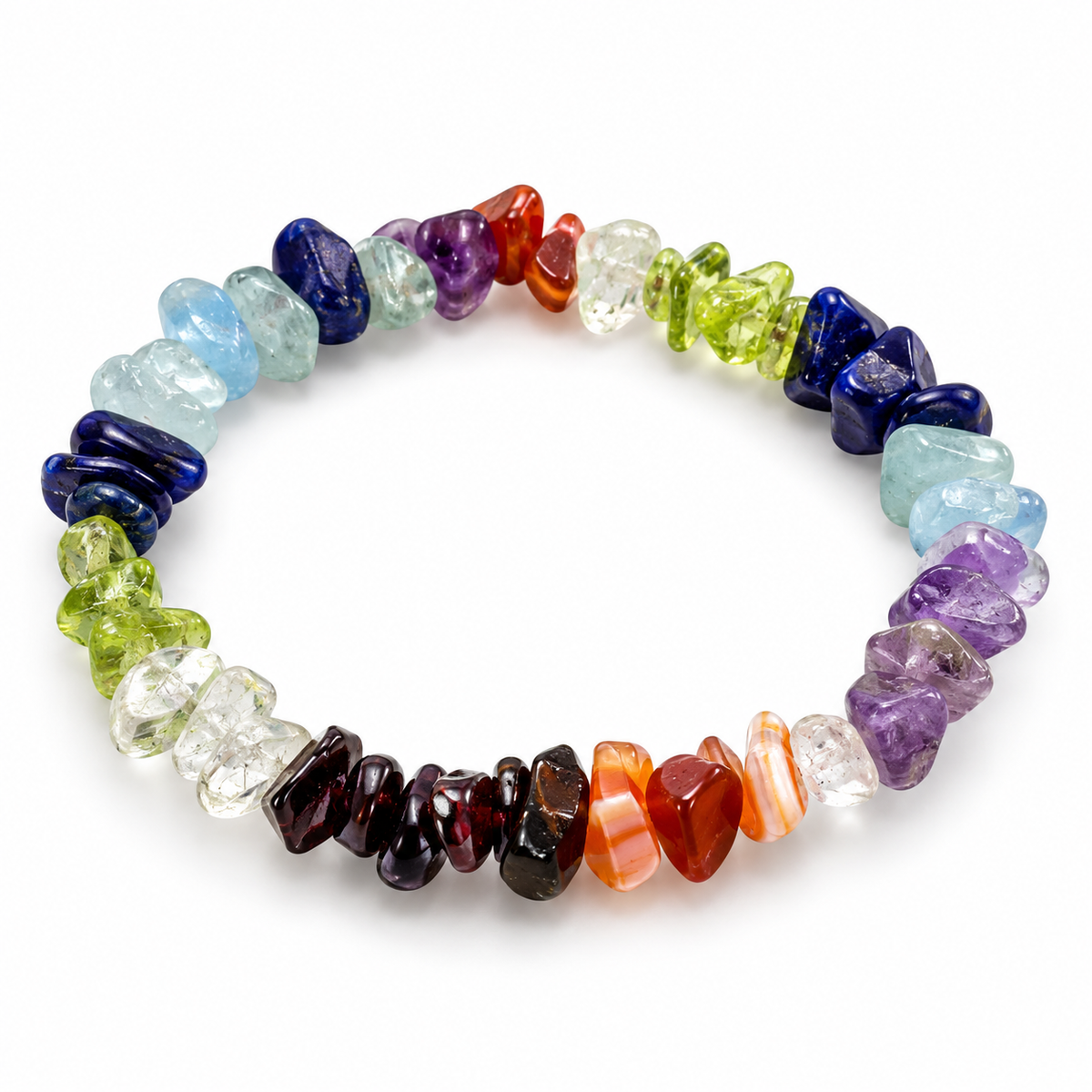 Seven Chakra Chip Bracelet — tabletop hero