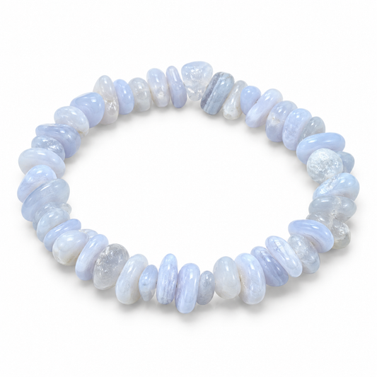 Blue Lace Agate Chip Bracelet — tabletop hero