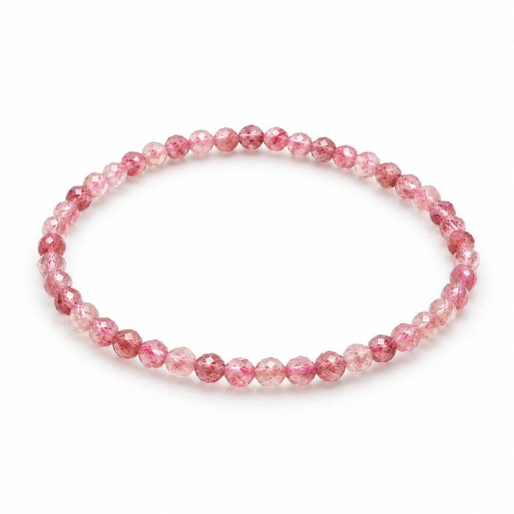 Strawberry Quartz Fine Bead Bracelet — tabletop hero