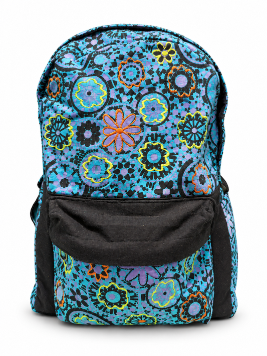 Blue Floral Compact Backpack