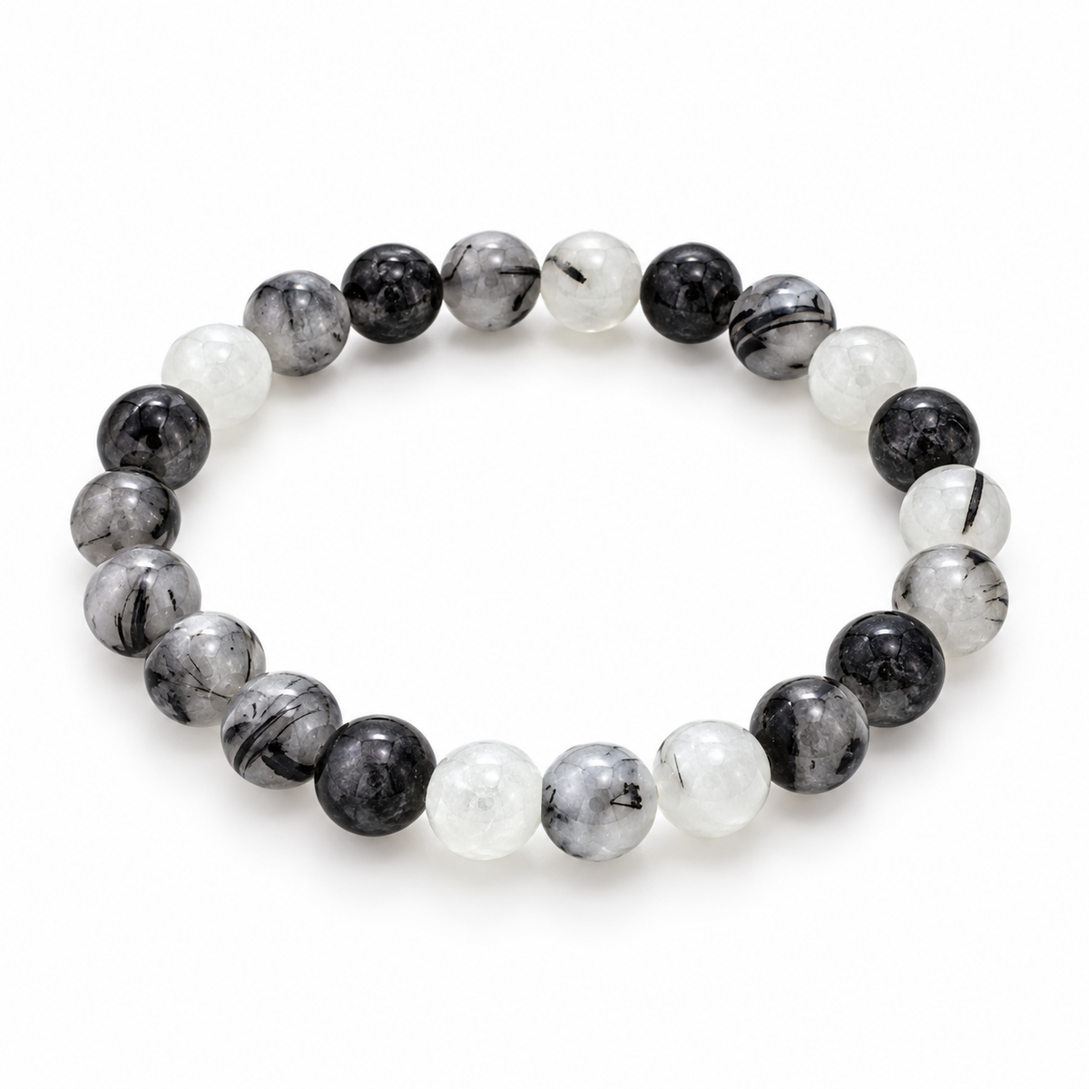 Tourmalinated Quartz Bead Bracelet — tabletop hero