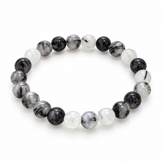 Tourmalinated Quartz Bead Bracelet — tabletop hero