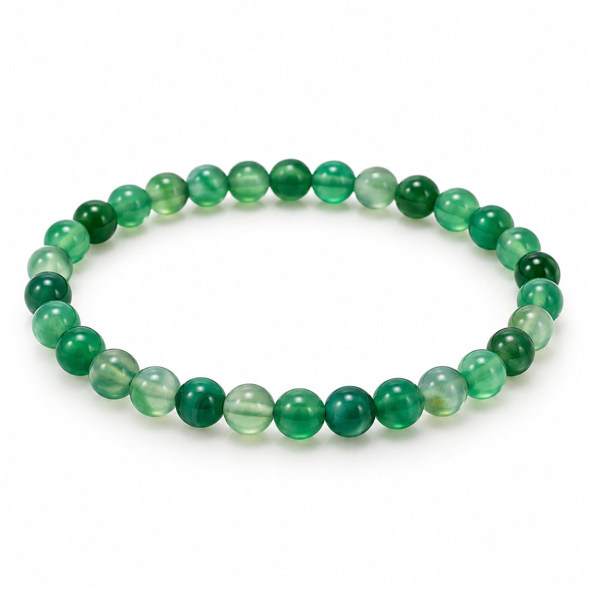 Green Agate Bead Bracelet — tabletop hero