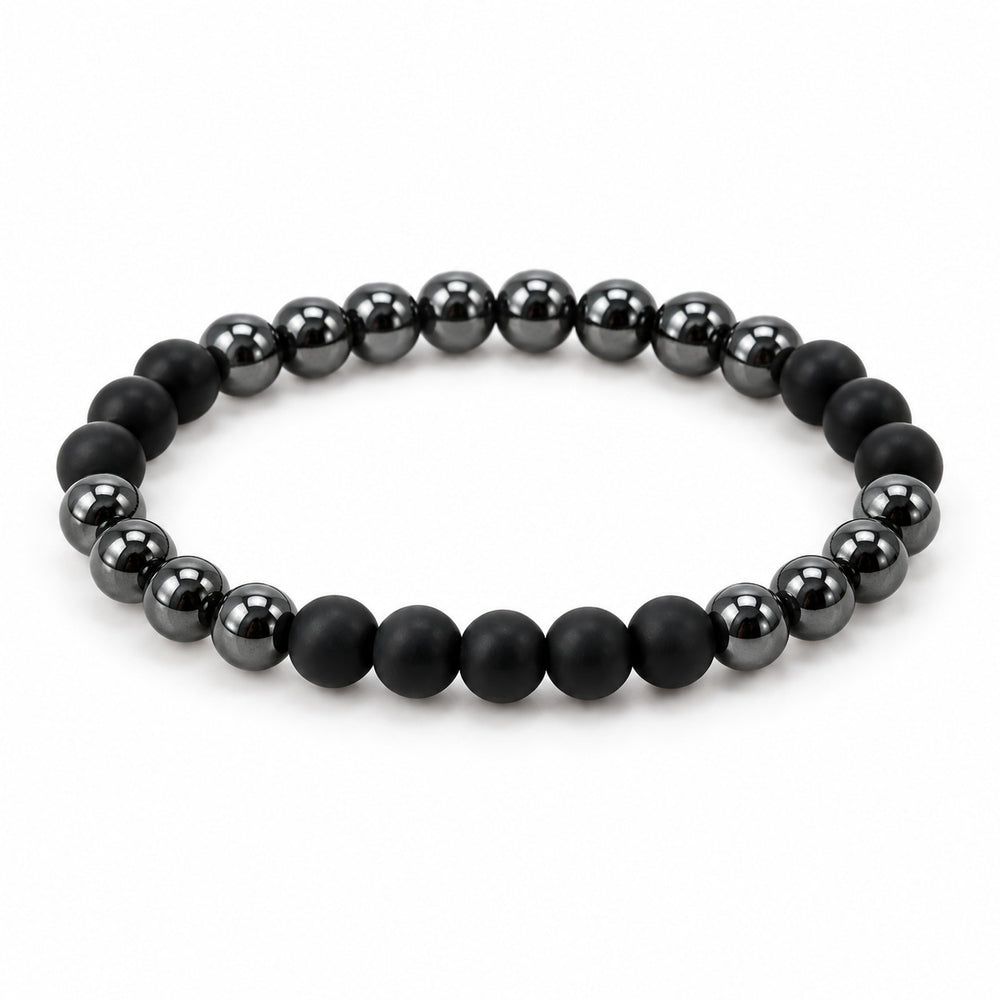 Fine Black Hematite Bracelet - Label Missing — tabletop hero