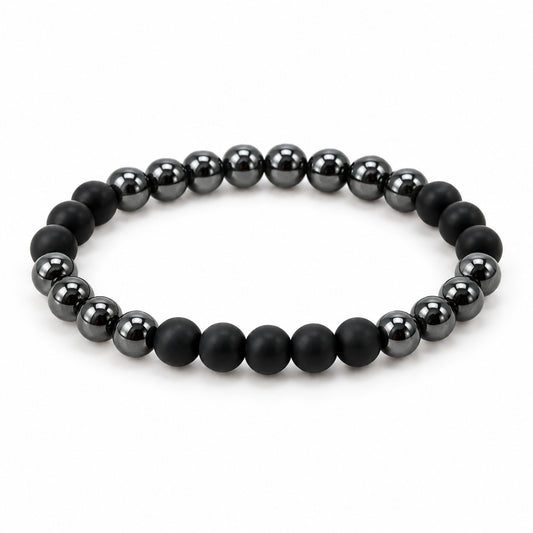 Fine Black Hematite Bracelet - Label Missing — tabletop hero