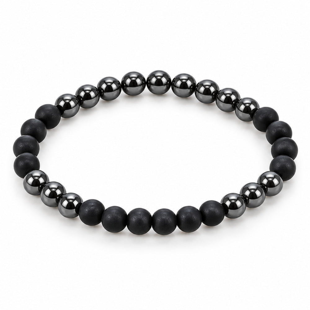 Hematite Mixed Finish Bead Bracelet — tabletop hero