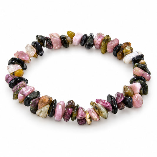 Colourful Tourmaline Chip Bracelet - Pink Black — tabletop hero