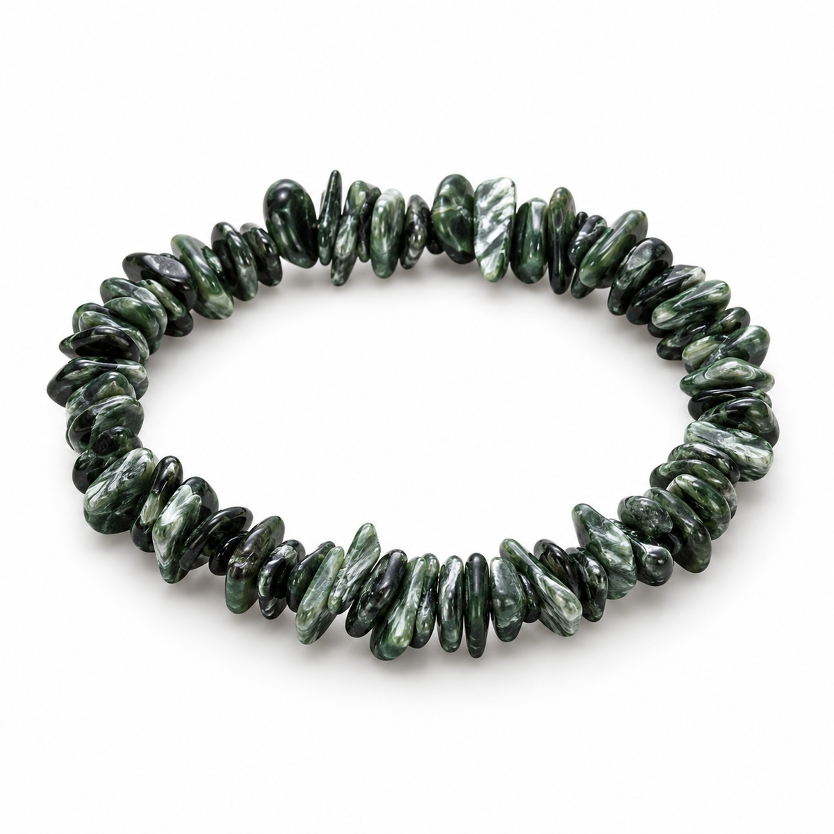 Seraphinite Chip Bracelet — tabletop hero