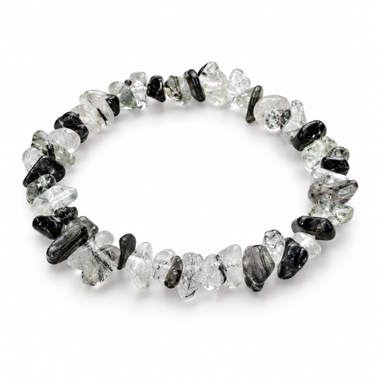 Tourmalinated Quartz Chip Bracelet — tabletop hero