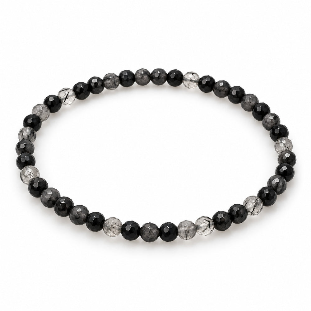 Tourmalinated Quartz Fine Bead Bracelet — tabletop hero