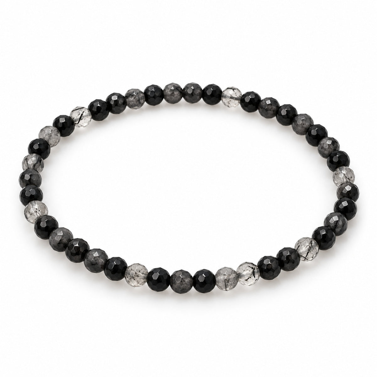 Tourmalinated Quartz Fine Bead Bracelet — tabletop hero