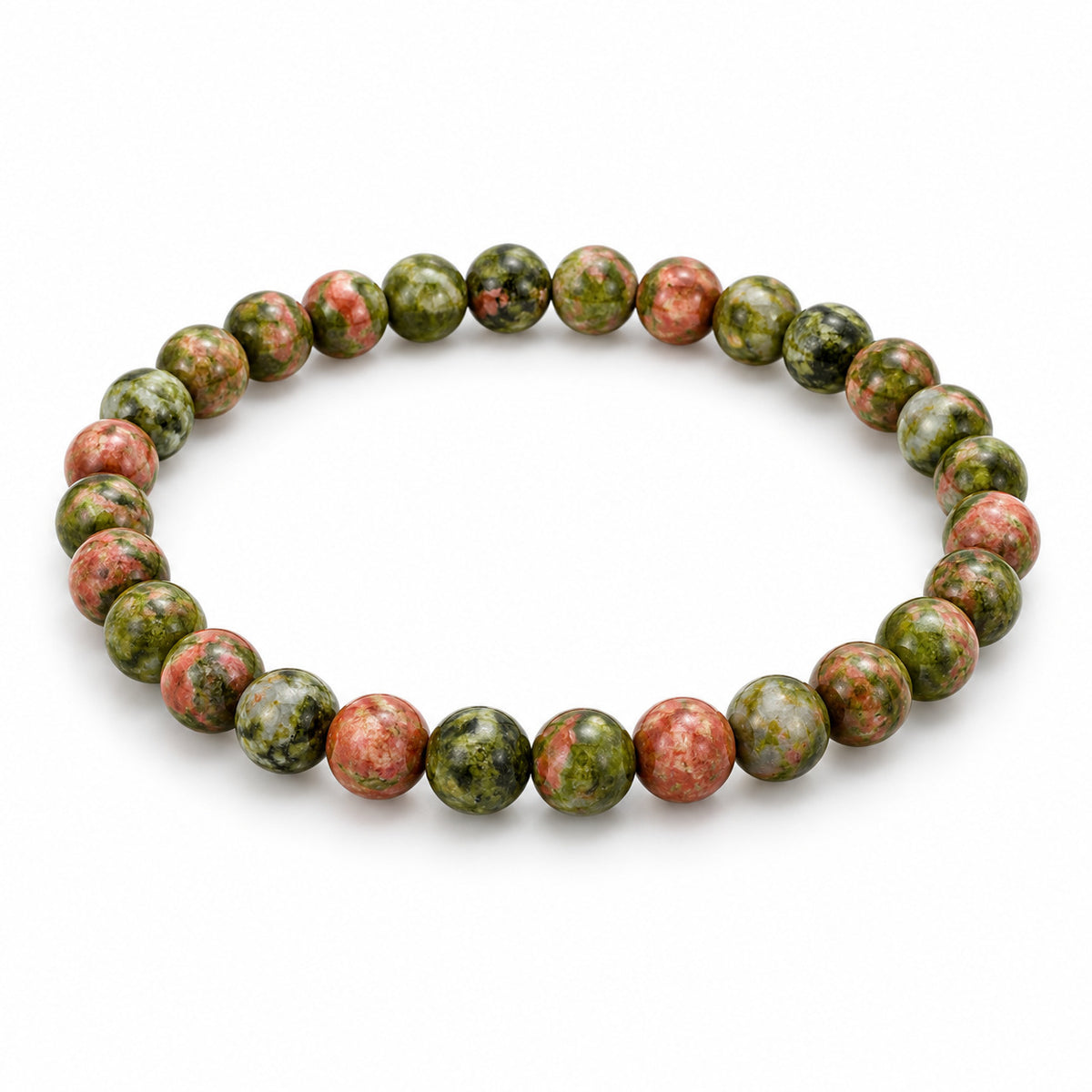 Unakite Large Bead Bracelet — tabletop hero