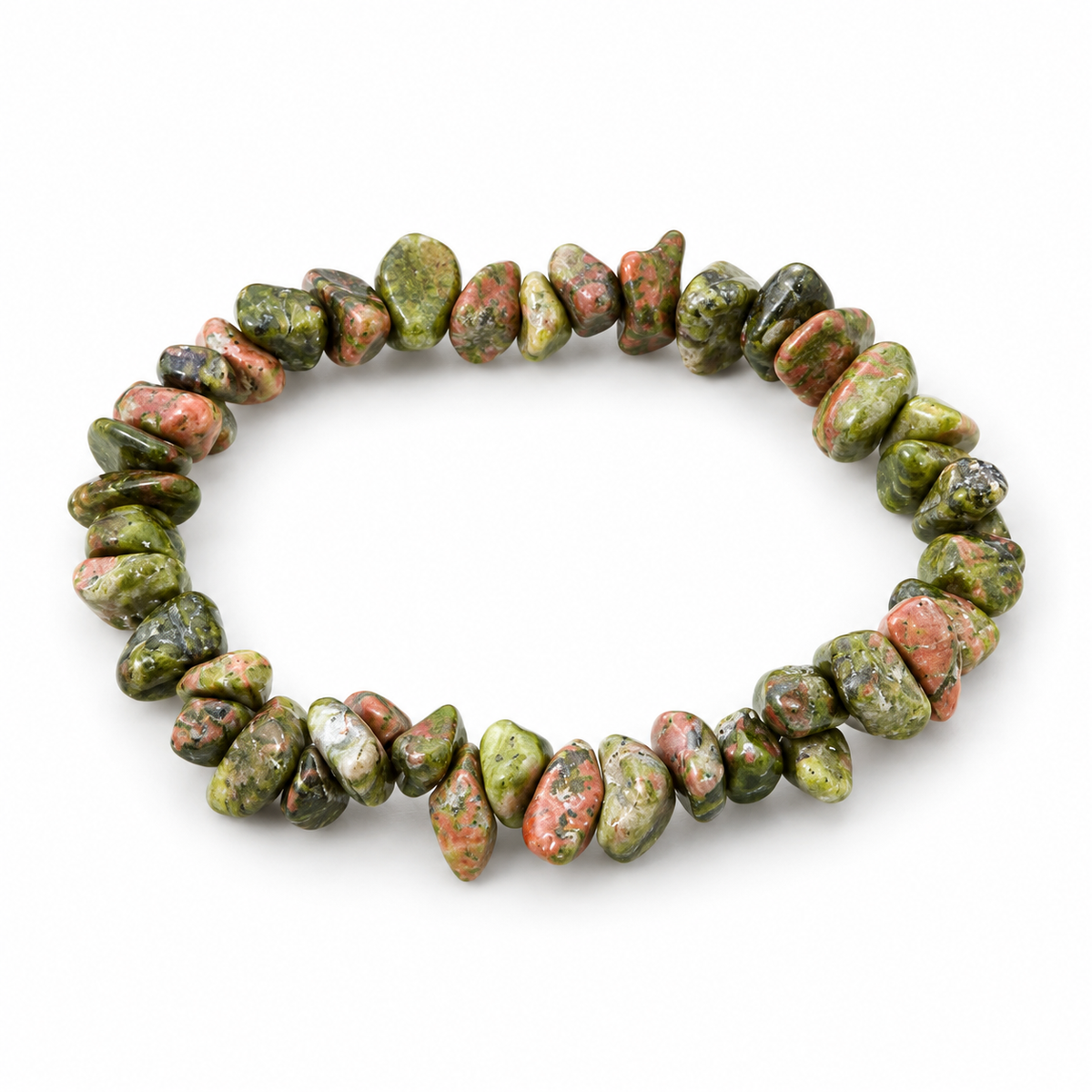 Unakite Chip Bracelet — tabletop hero