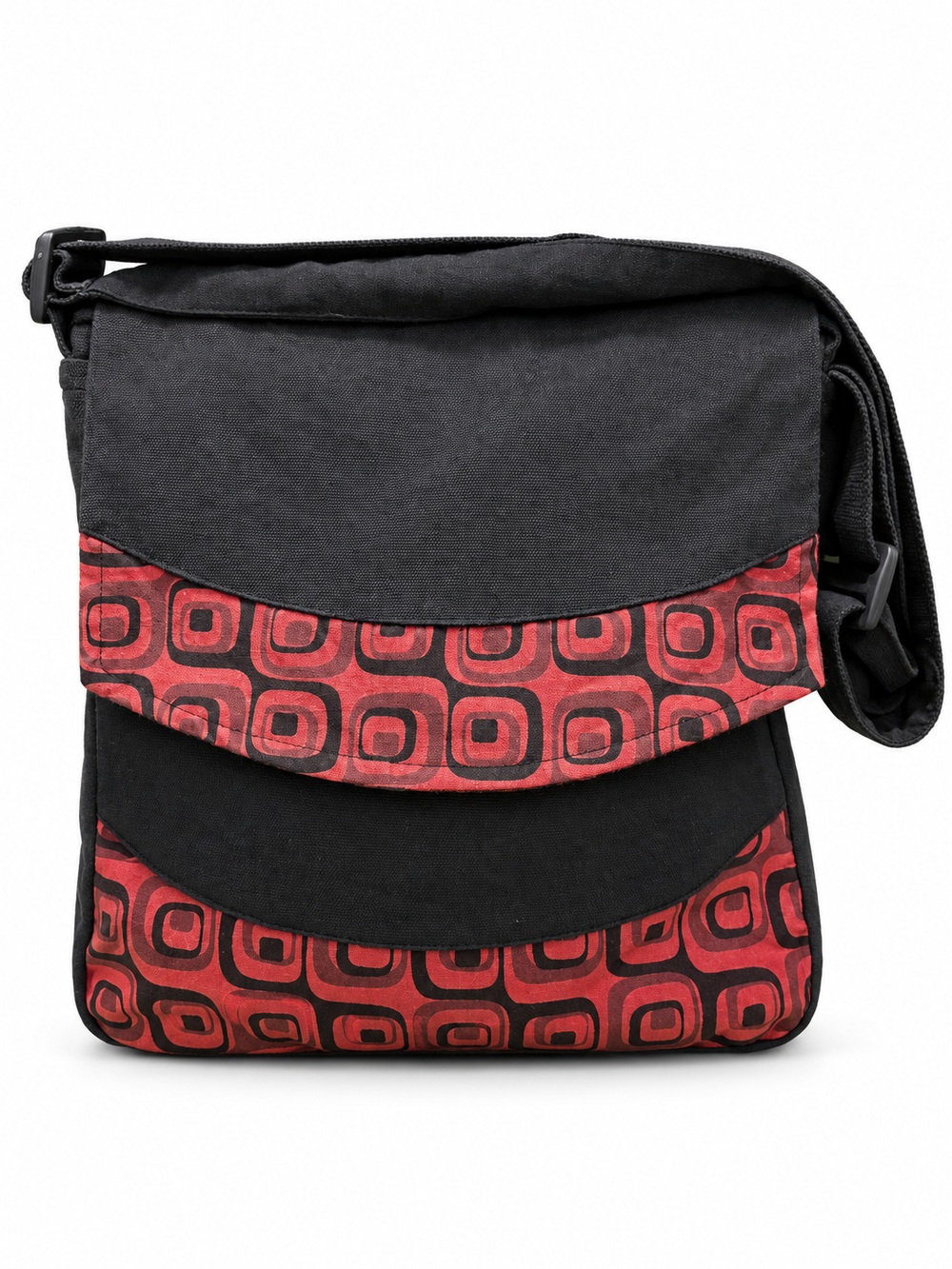 Black Pink Geometric Shoulder Bag