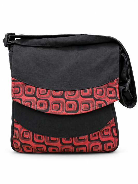Black Pink Geometric Shoulder Bag