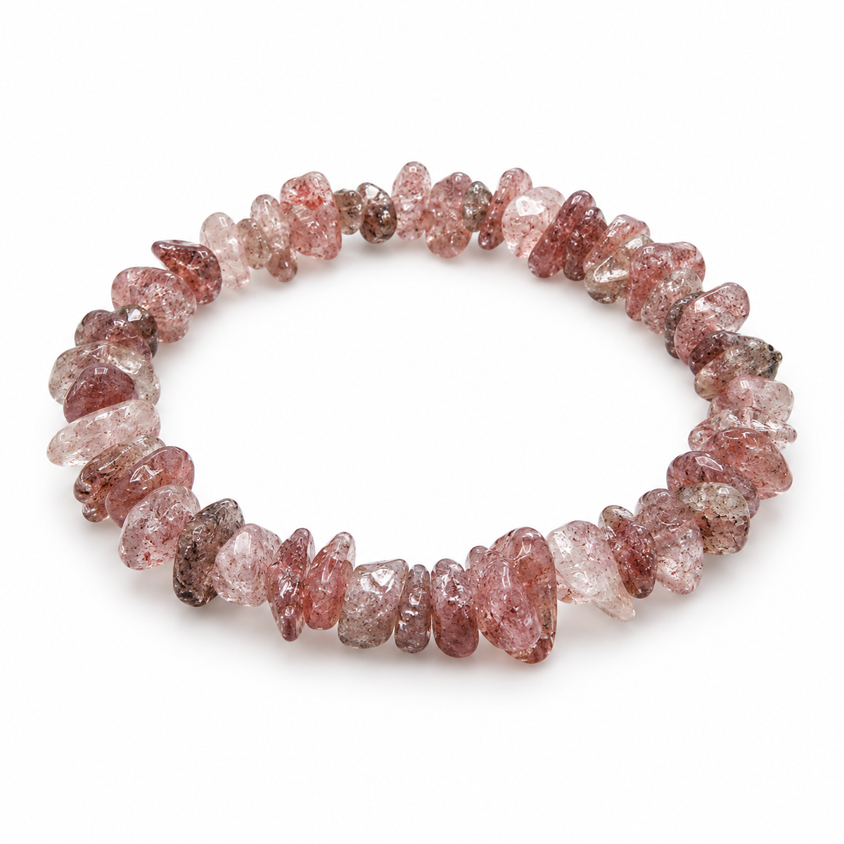 Strawberry Quartz Chip Bracelet — tabletop hero