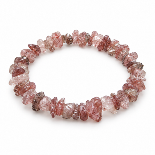 Strawberry Quartz Chip Bracelet — tabletop hero